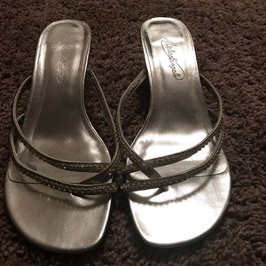 Silver with BLING heels